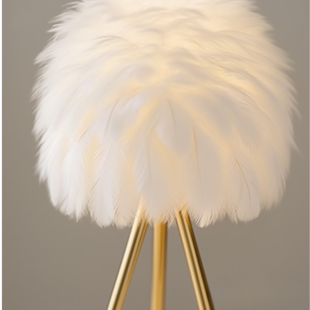 Luminária de Mesa com Penas Modernas LED