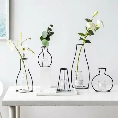 Linha De Ferro Retro Tabela Flores Vaso, Suporte De Planta De Metal, Estilos Nórdicos, Vaso De Flores, Decorações De Jardim Em Casa, Pote De Casamento Ornamento