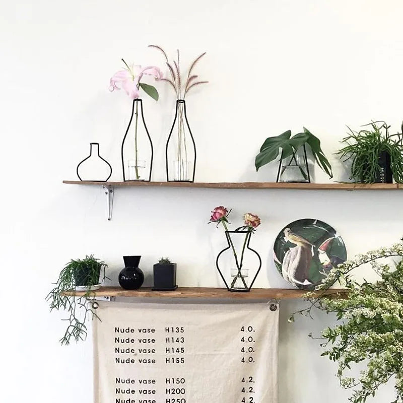 Linha De Ferro Retro Tabela Flores Vaso, Suporte De Planta De Metal, Estilos Nórdicos, Vaso De Flores, Decorações De Jardim Em Casa, Pote De Casamento Ornamento