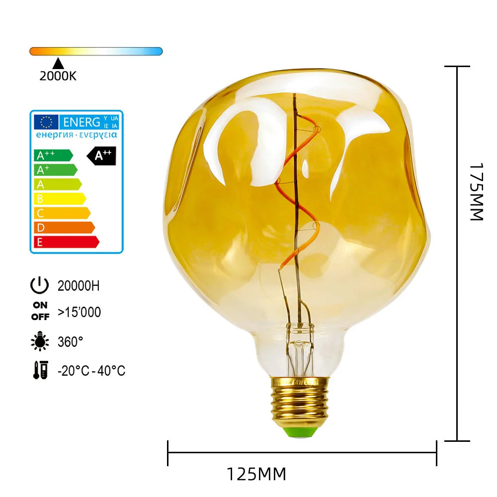 Tianfan antigo vintage lâmpada led edison 4w regulável 2000jelvin 110v 220v lâmpada decorativa