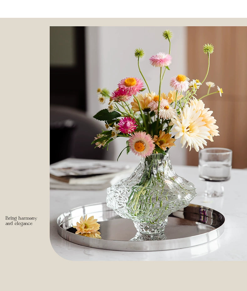 Luxo nórdico estilo minimalista vaso de vidro fosco clássico casa sala estar decoração suporte para flores vasos decorativos moderno