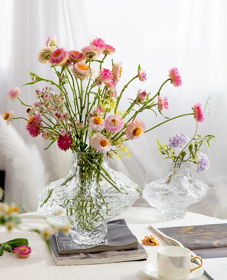 Luxo nórdico estilo minimalista vaso de vidro fosco clássico casa sala estar decoração suporte para flores vasos decorativos moderno