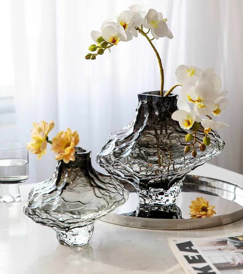 Luxo nórdico estilo minimalista vaso de vidro fosco clássico casa sala estar decoração suporte para flores vasos decorativos moderno