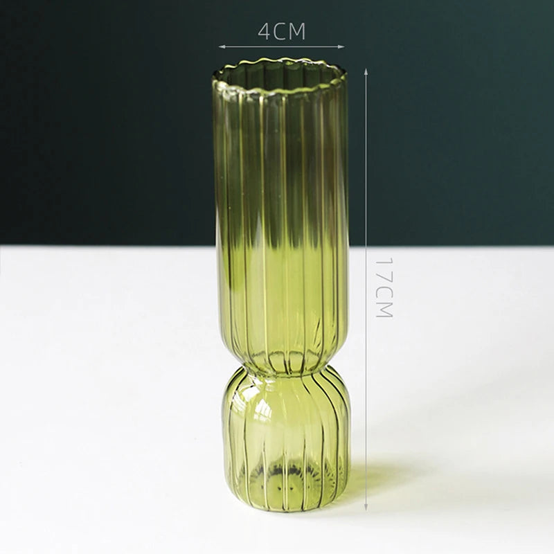 Vaso De Vidro Elegante Para Arranjo De Flores, Pequenos Vasos De Vidro, Acessórios De Decoração Para Casa, Beautiful Living Room Glass Ornament, 1Pc