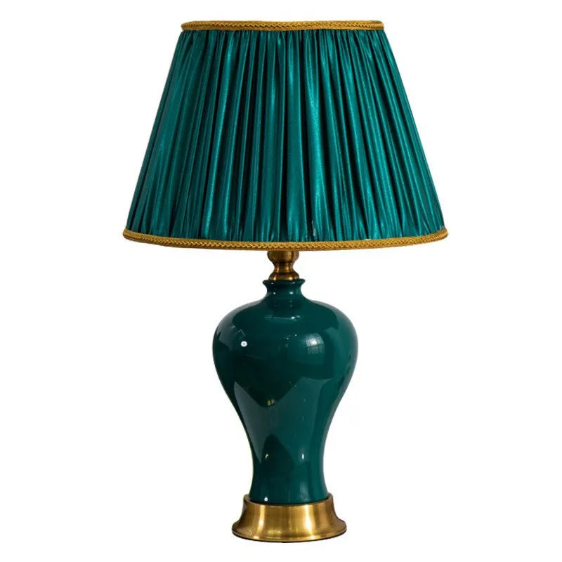 Americano retro cerâmica tecido lâmpada de mesa minimalista romance decoração para casa quarto cabeceira estudo leitura luzes led atmosfera