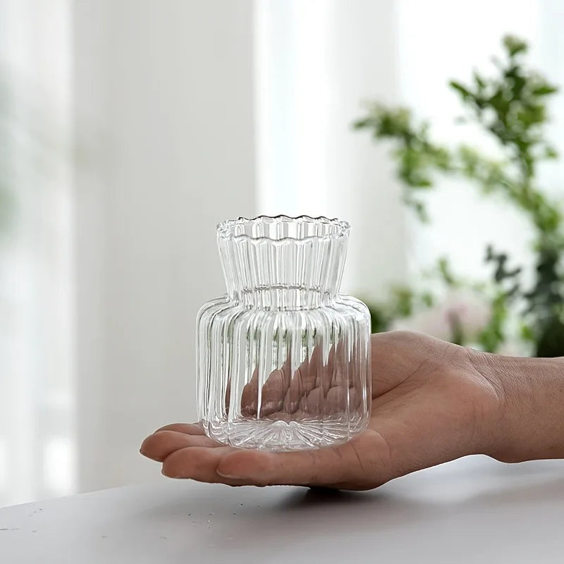 Vaso de vidro esculpido feito à mão - plantador hidropônico para decoração gótica de casa/escritório, mini presente para amantes de plantas