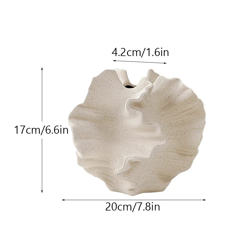 Capiron vaso de cerâmica coral, arte nórdica, bege, recipiente fosco para flor, pampas, grama, sala de estar, mesa, peças centrais, decoração