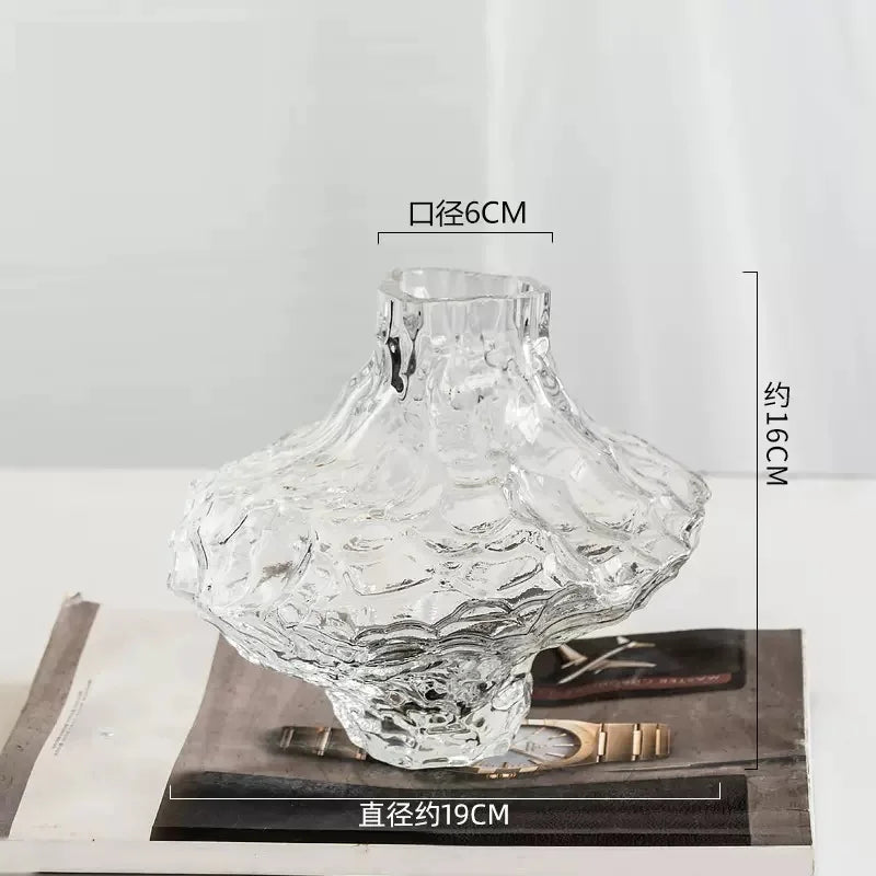 Luxo nórdico estilo minimalista vaso de vidro fosco clássico casa sala estar decoração suporte para flores vasos decorativos moderno