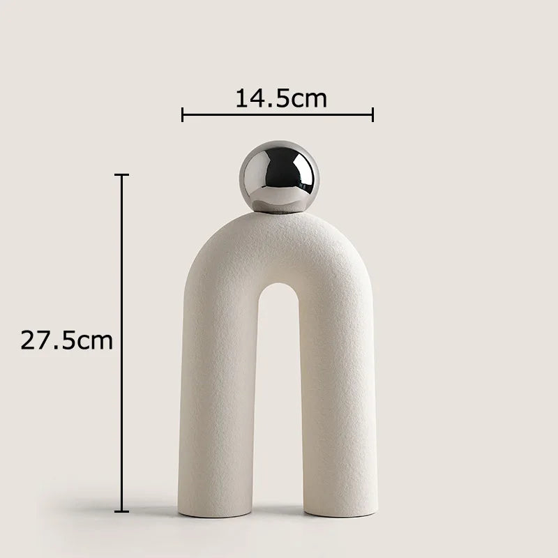 Vaso de cerâmica criativo em forma de u, vasos de flores, decoração de mesa, arranjo de flores, vasos florais de porcelana, decoração estética de quarto
