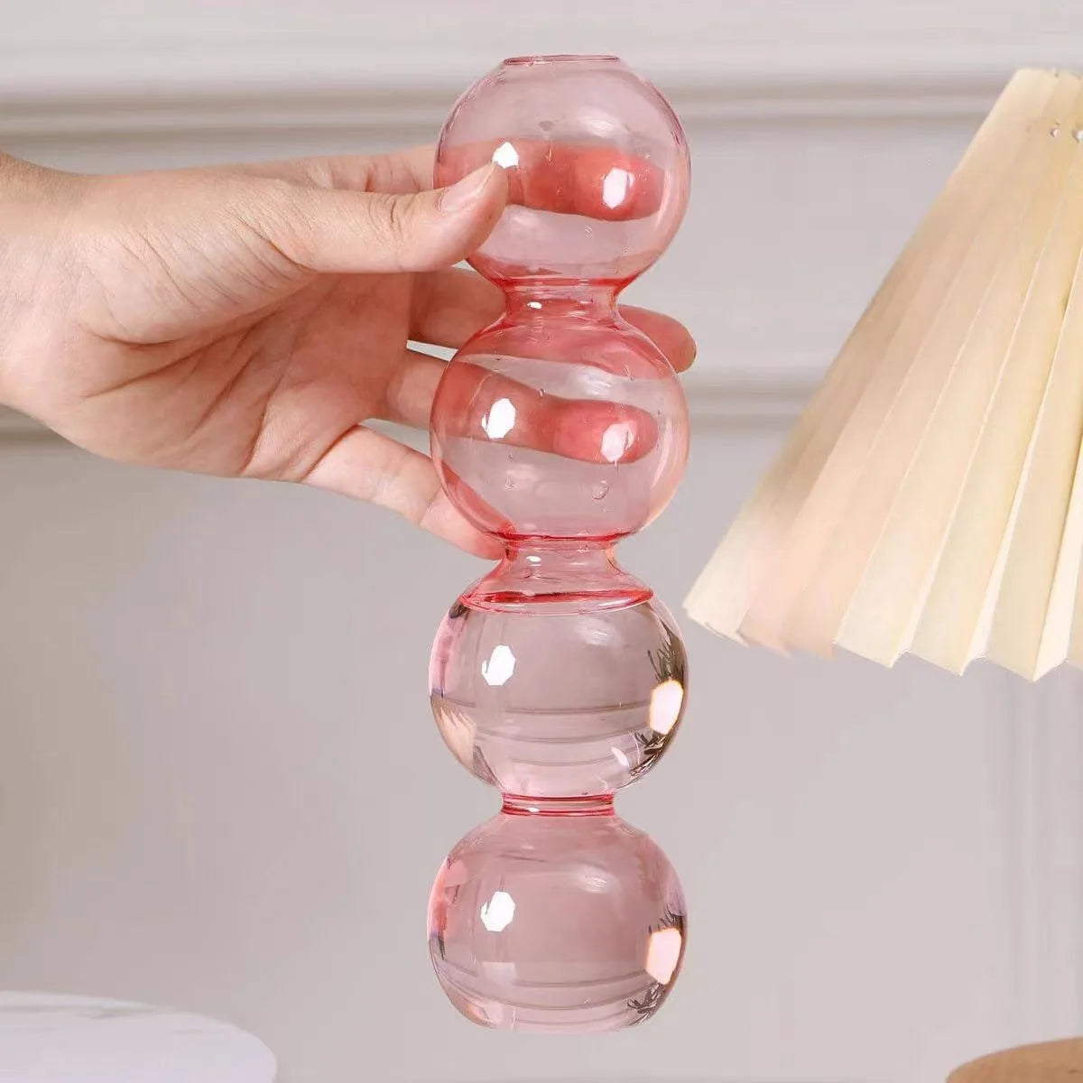 Vaso de bolhas de vidro nórdico-plantador hidropônico transparente para decoração de mesa de casa, ideia de presente simples e fofa e decoração de arranjo de flores