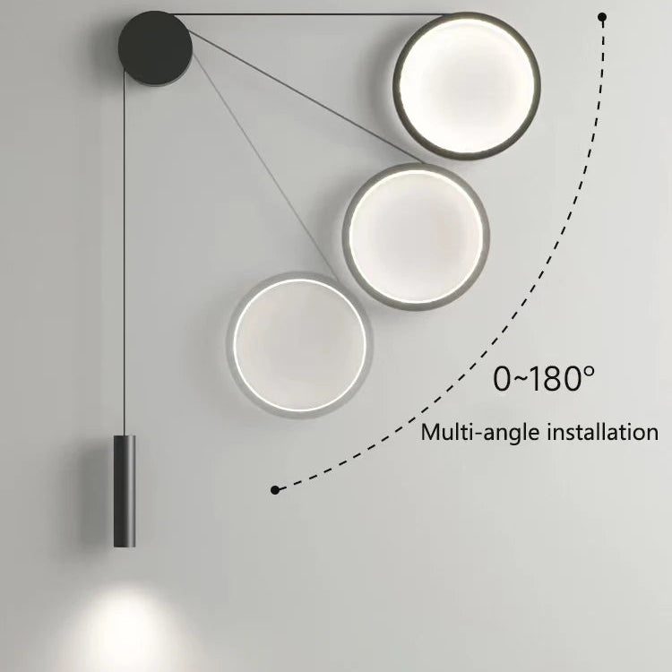 Asanzuo conduziu a luz de parede escada corredor criativo círculo arandela moderna casa sala estar decoração luz lâmpadas parede cabeceira