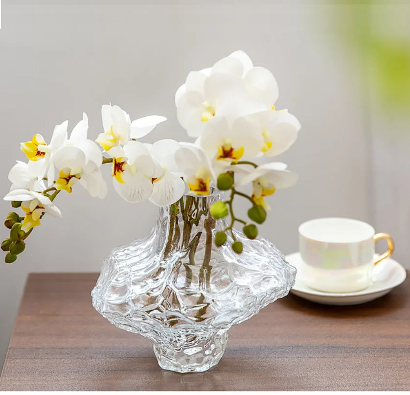 Luxo nórdico estilo minimalista vaso de vidro fosco clássico casa sala estar decoração suporte para flores vasos decorativos moderno