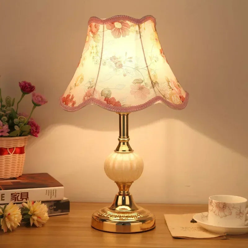 E27 lâmpada de mesa vidro retro quarto lâmpadas cabeceira tecido mesa luz ferro arte lâmpada led interior mesa luz decoração do quarto iluminação