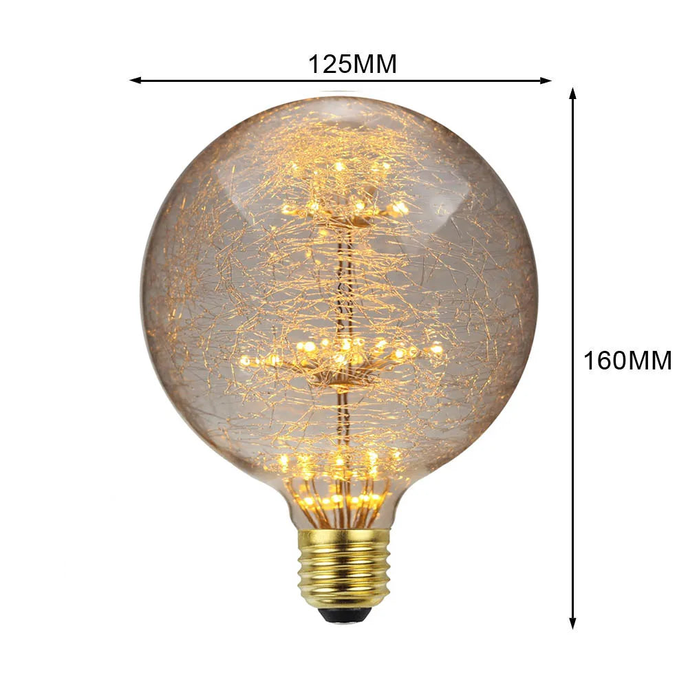 Tianfan vintage lâmpadas led g80/g95/g125 fibra de vidro luar lâmpada 3w 2200jelvin calor brilho edison lâmpada decorativa