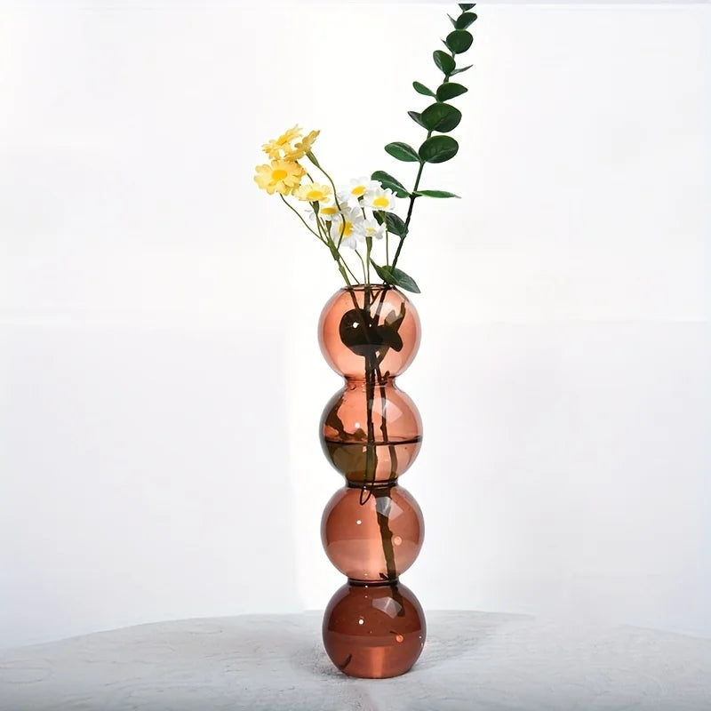 Vaso de bolhas de vidro nórdico-plantador hidropônico transparente para decoração de mesa de casa, ideia de presente simples e fofa e decoração de arranjo de flores