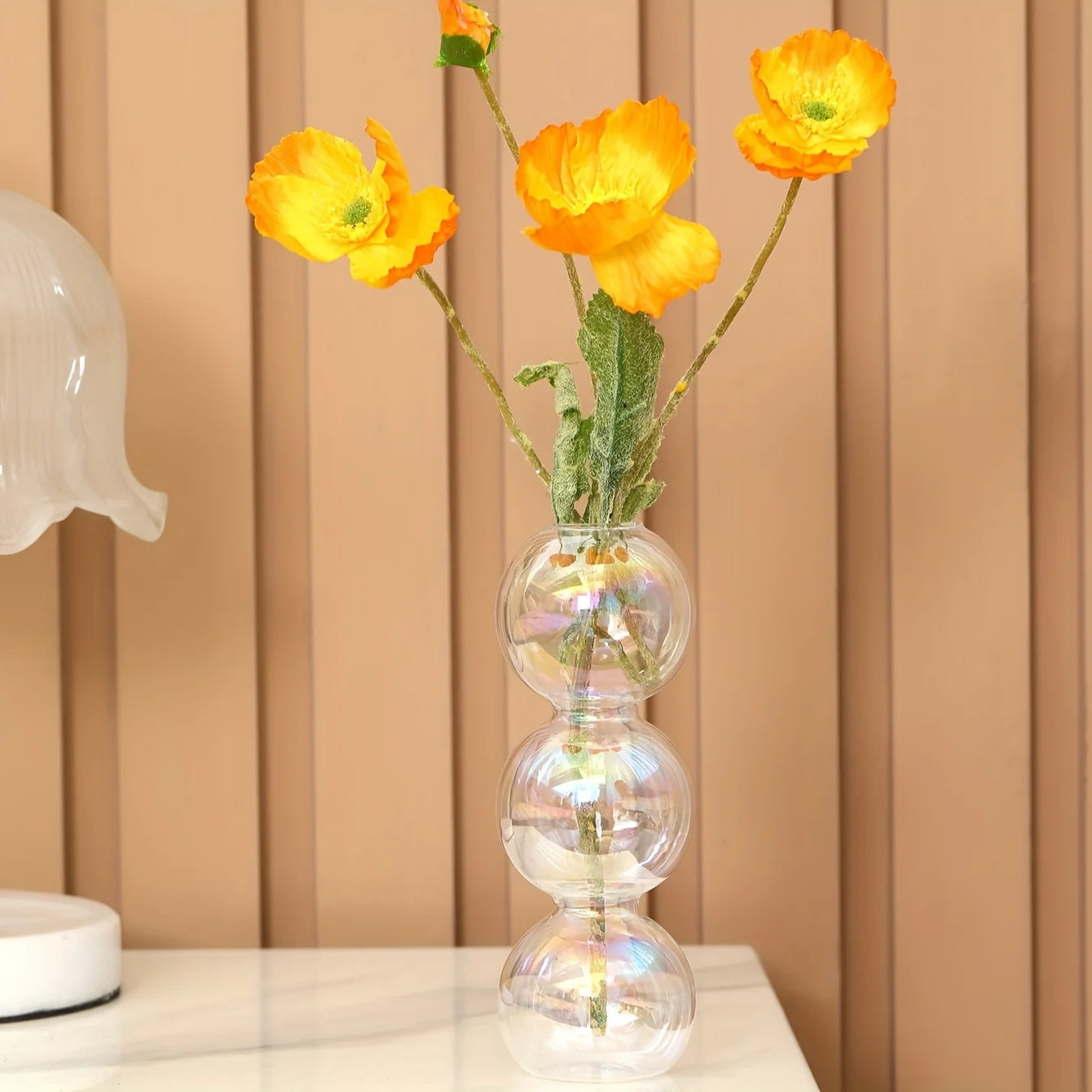 Vaso de bolhas de vidro nórdico-plantador hidropônico transparente para decoração de mesa de casa, ideia de presente simples e fofa e decoração de arranjo de flores
