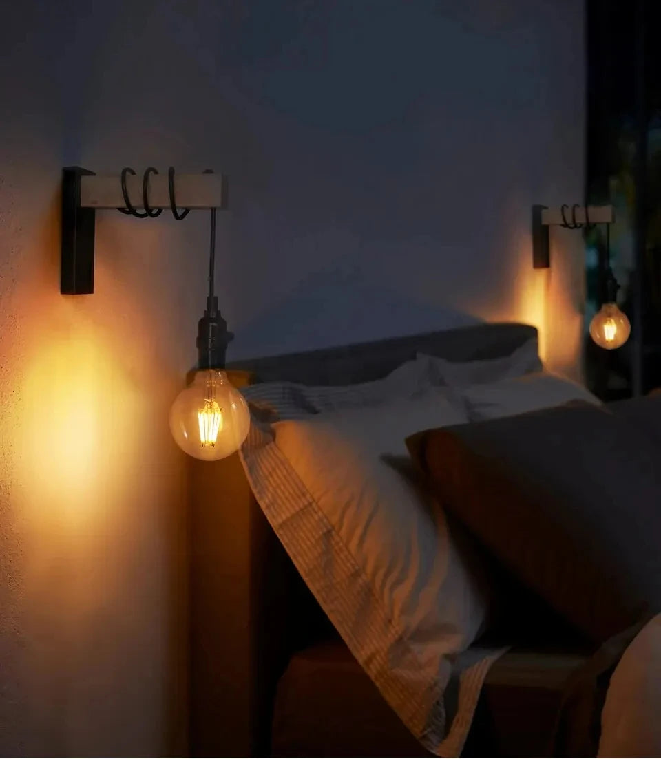 Retro madeira conduziu a lâmpada de parede e27 220v 110v industrial noite loft luminárias sala ao vivo lâmpada cabeceira decoração para banheiro restaurante