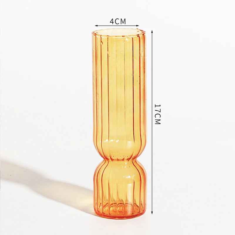Vaso De Vidro Elegante Para Arranjo De Flores, Pequenos Vasos De Vidro, Acessórios De Decoração Para Casa, Beautiful Living Room Glass Ornament, 1Pc