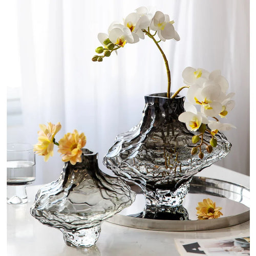 Luxo nórdico estilo minimalista vaso de vidro fosco clássico casa sala estar decoração suporte para flores vasos decorativos moderno