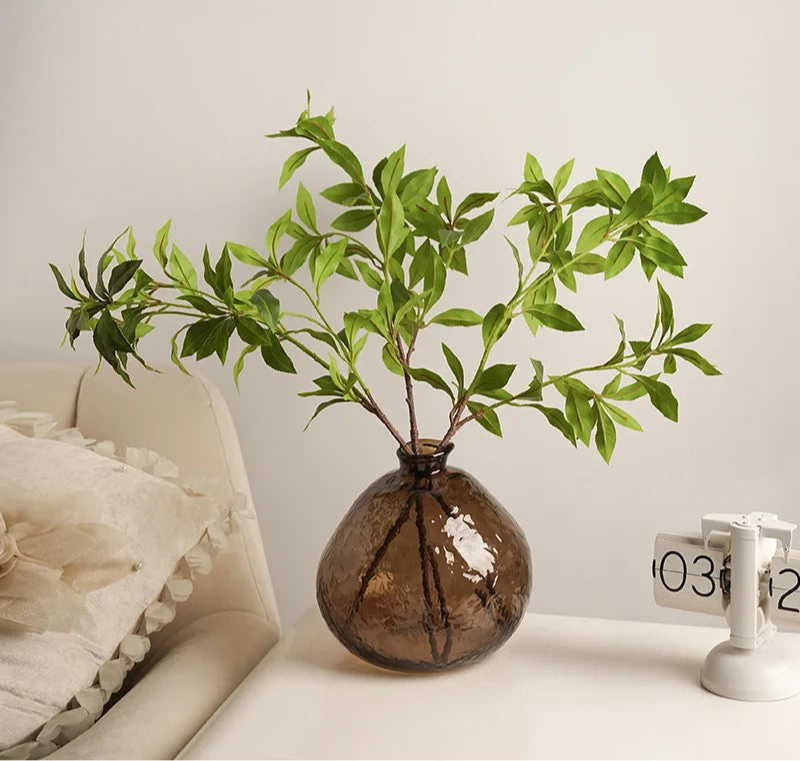 Vaso de vidro marrom minimalista, vaso de plantas hidropônicas, decoração de mesa, arranjo de flores, vasos florais, decoração estética de quarto