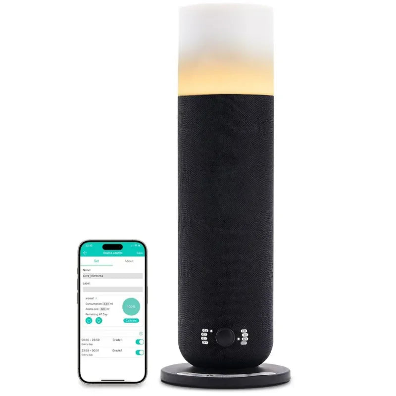 Máquina difusora de fragrância para quarto de hotel, difusor de óleo essencial sem água com lâmpada de atmosfera à luz de velas, cheiro elétrico para casa