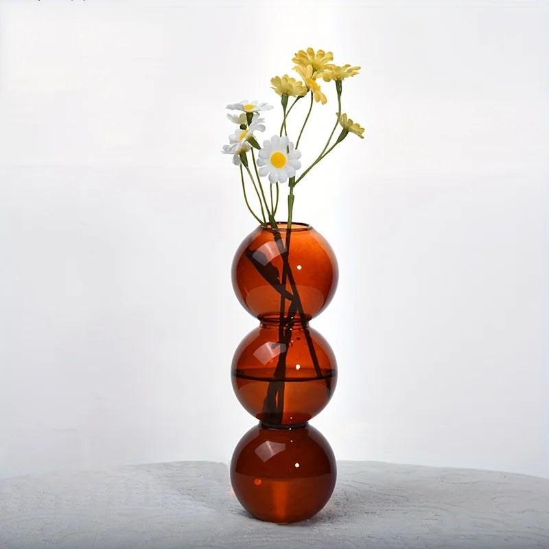 Vaso de bolhas de vidro nórdico-plantador hidropônico transparente para decoração de mesa de casa, ideia de presente simples e fofa e decoração de arranjo de flores