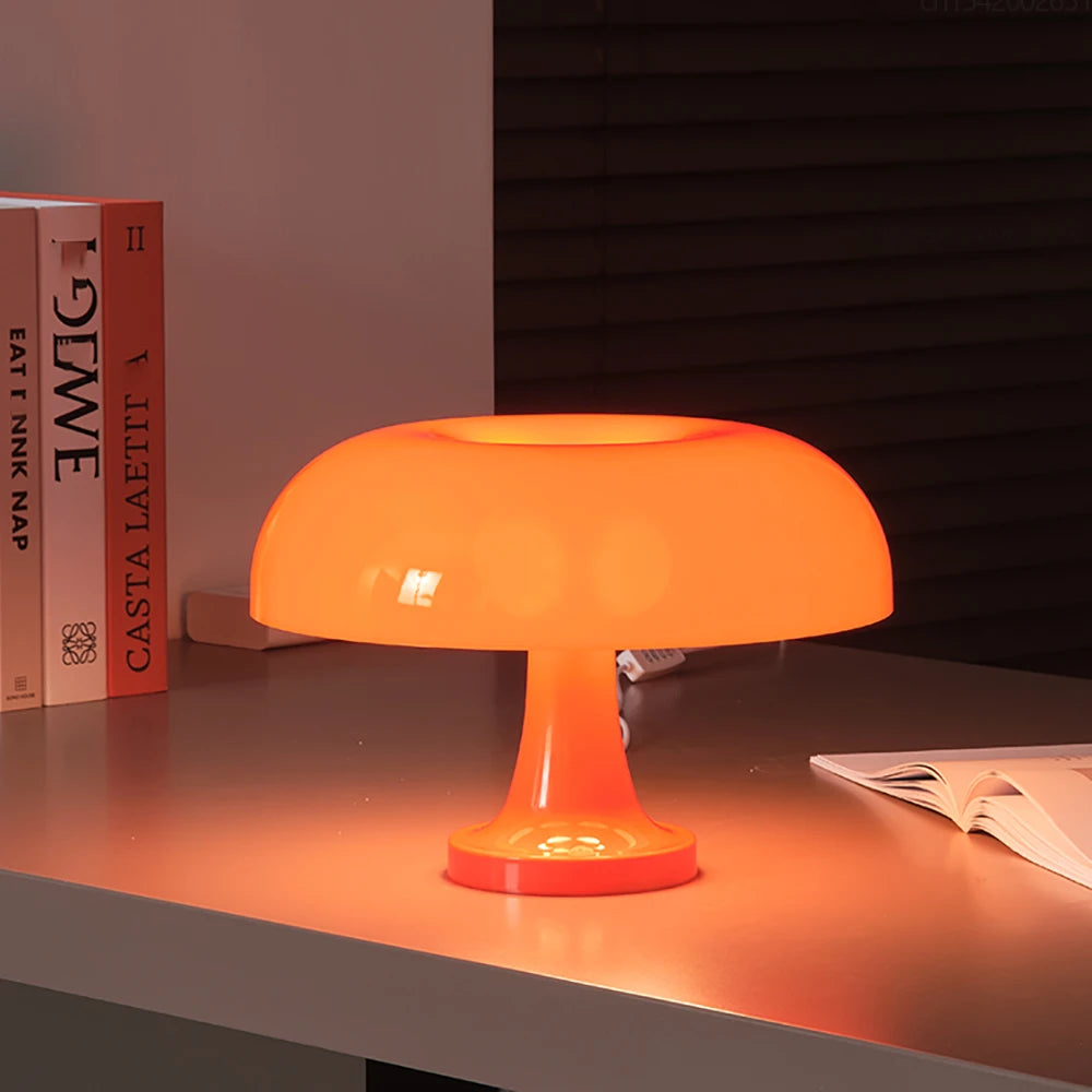 Clássico Cogumelo Abajur, Modern Bauhaus Art Abajur, Quarto Abajur Lamp, Designer Dinamarquês Laranja Candeeiro De Mesa Decorativo