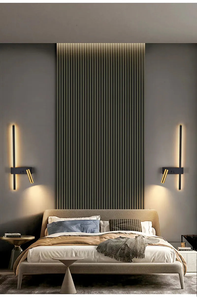 Lâmpada de parede nórdica moderna, preto e branco, minimalista, sala de estar, sofá, fundo, lâmpada decorativa, luz de luxo, quarto, cabeceira
