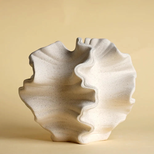 Capiron vaso de cerâmica coral, arte nórdica, bege, recipiente fosco para flor, pampas, grama, sala de estar, mesa, peças centrais, decoração