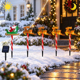Kit 5 Luzes Solares de Natal: Papai Noel e Renas