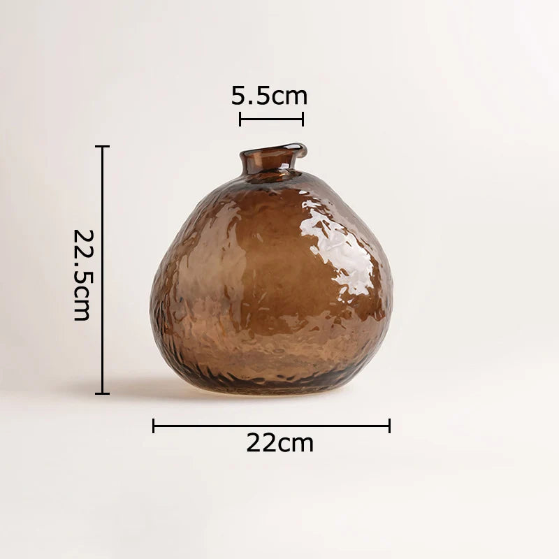Vaso de vidro marrom minimalista, vaso de plantas hidropônicas, decoração de mesa, arranjo de flores, vasos florais, decoração estética de quarto