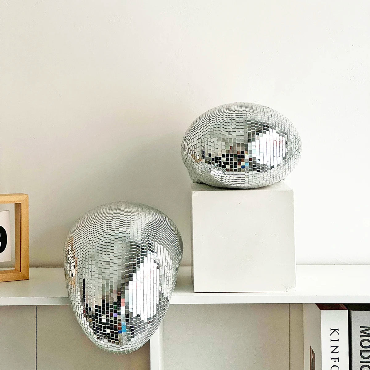 Bola de discoteca derretida de 11 pol. Decoração feita à mão Bola de espelho Estética Decoração de quarto Bola de discoteca derretida Retro Reflexiva Decoração de quarto Funky