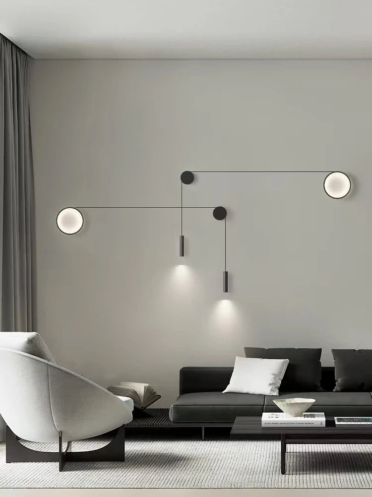 Asanzuo conduziu a luz de parede escada corredor criativo círculo arandela moderna casa sala estar decoração luz lâmpadas parede cabeceira