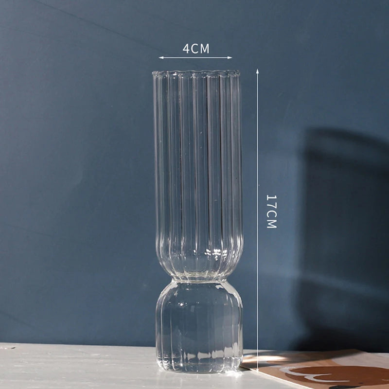 Vaso De Vidro Elegante Para Arranjo De Flores, Pequenos Vasos De Vidro, Acessórios De Decoração Para Casa, Beautiful Living Room Glass Ornament, 1Pc