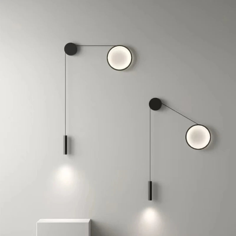 Asanzuo conduziu a luz de parede escada corredor criativo círculo arandela moderna casa sala estar decoração luz lâmpadas parede cabeceira