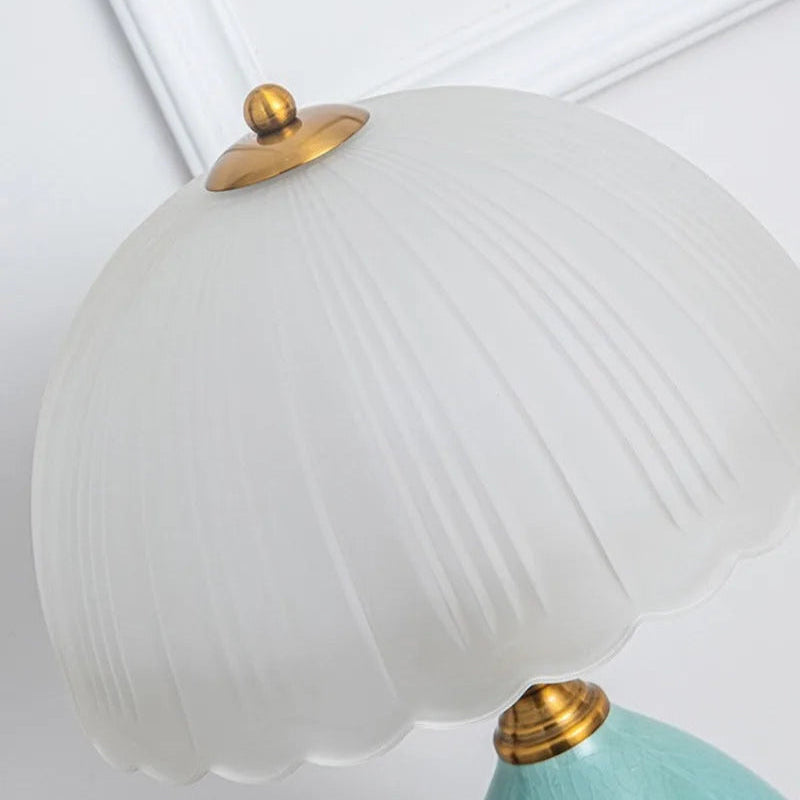 Europeu retro pastoral estudo quarto cerâmica vidro led candeeiro de mesa cabeceira