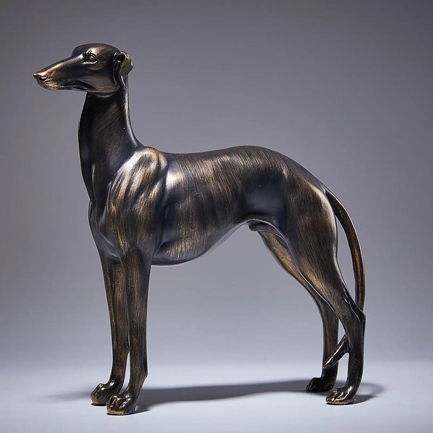 Estátua de cachorro galgo, ornamento de mesa, estatueta de animal de resina colecionável para entusiastas de animais de estimação, sala de estar, natal, quarto, hotel