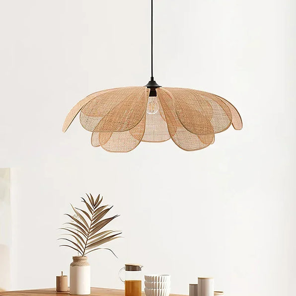 Lustre de Vime Japonês com Pétalas LED