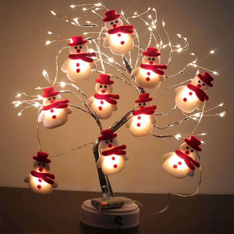 Boneco de neve natal led guirlanda luz da corda feliz natal decorações para casa 2024 cristmas árvore ornamento natal navidad presentes