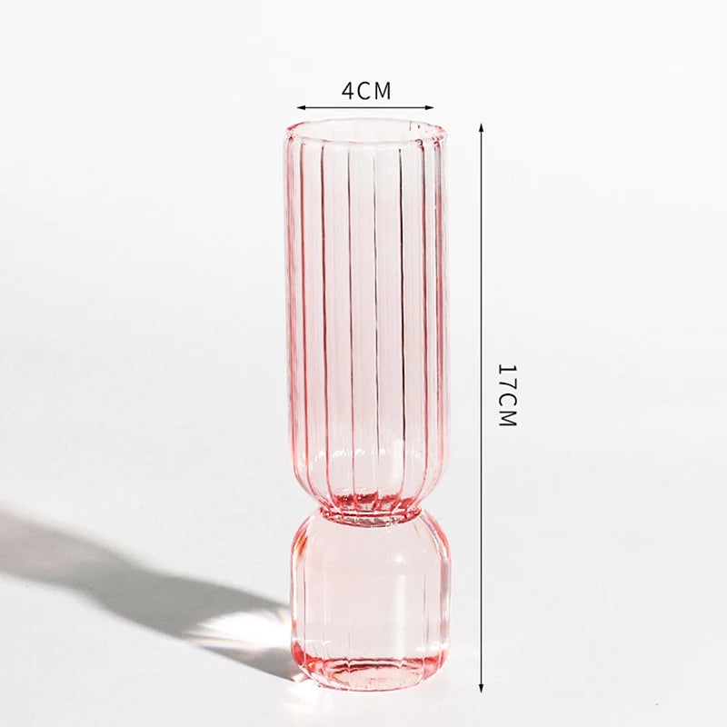 Vaso De Vidro Elegante Para Arranjo De Flores, Pequenos Vasos De Vidro, Acessórios De Decoração Para Casa, Beautiful Living Room Glass Ornament, 1Pc