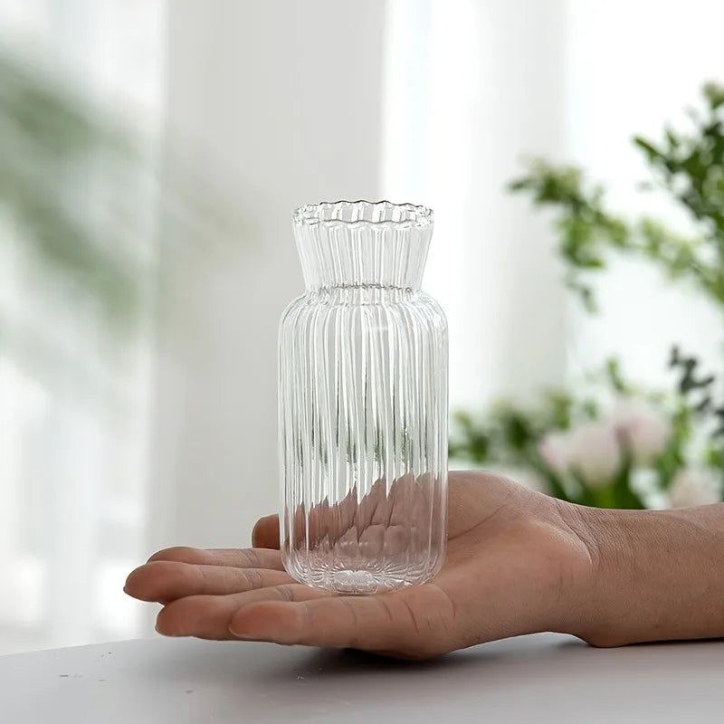 Vaso de vidro esculpido feito à mão - plantador hidropônico para decoração gótica de casa/escritório, mini presente para amantes de plantas
