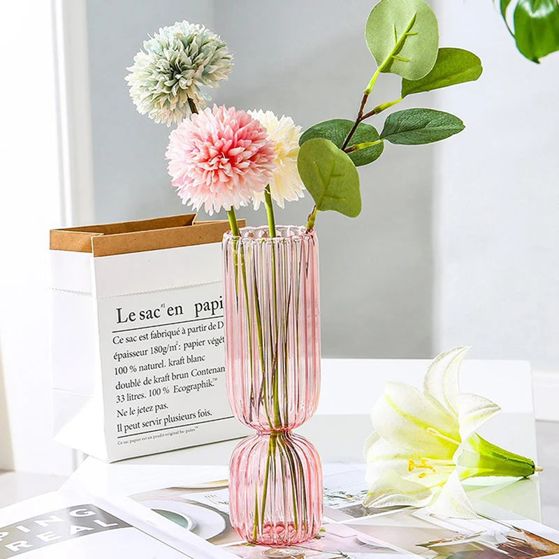 Vaso De Vidro Elegante Para Arranjo De Flores, Pequenos Vasos De Vidro, Acessórios De Decoração Para Casa, Beautiful Living Room Glass Ornament, 1Pc
