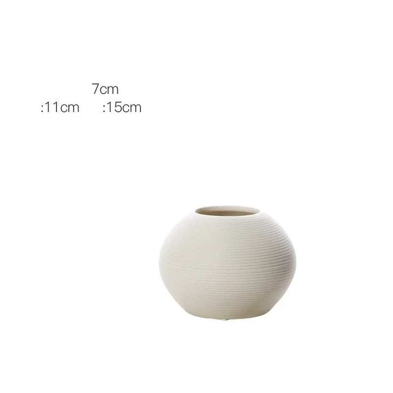 Moderno e minimalista criativo branco escovado vaso de cerâmica arranjo de flores secas vaso decoração para casa arte nórdica artesanato ornamentos