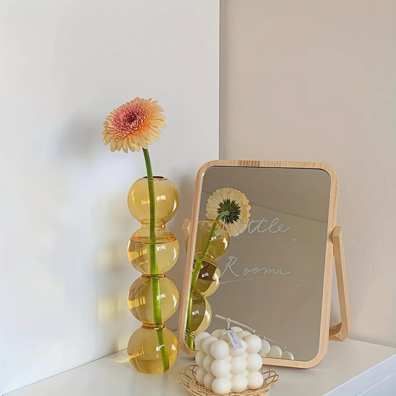 Vaso de bolhas de vidro nórdico-plantador hidropônico transparente para decoração de mesa de casa, ideia de presente simples e fofa e decoração de arranjo de flores