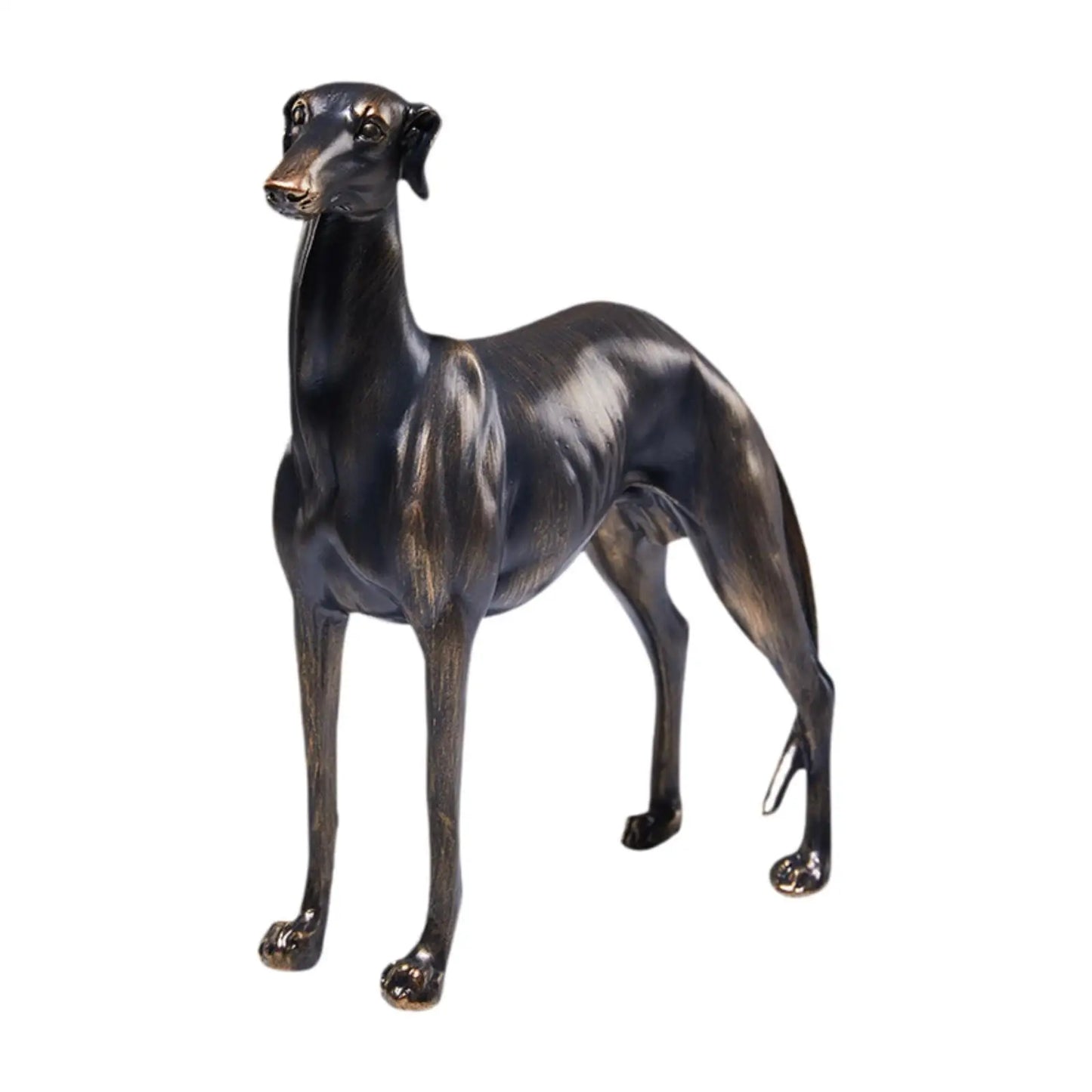 Estátua de cachorro galgo, ornamento de mesa, estatueta de animal de resina colecionável para entusiastas de animais de estimação, sala de estar, natal, quarto, hotel