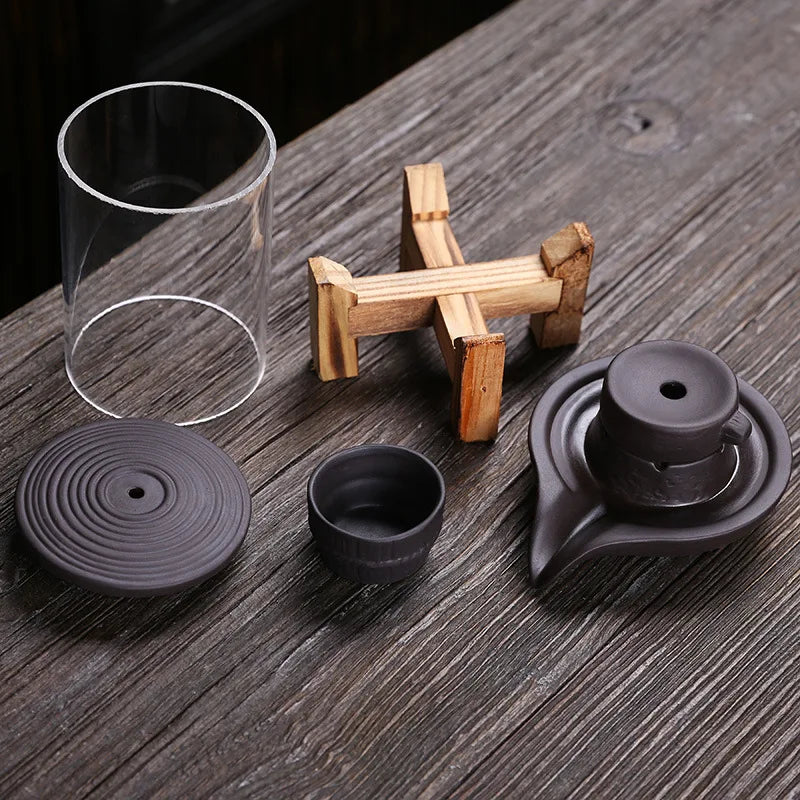 Areia roxa Tempo Vem De Volta Fluxo Incenso Burner Decoração-Interior Aroma Difusor Pedra Moagem Incenso Pedestal Artesanato Criativo Efeito Curativo Psicológico Candle Incense Pedestal Adequado para Presente Dando