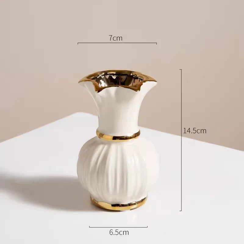 Vaso de Cerâmica Elegance | Azul e Branco Clássico