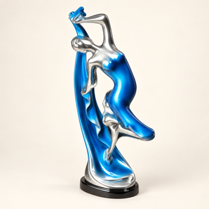 Escultura Elegante de Dança em Resina para Decoração