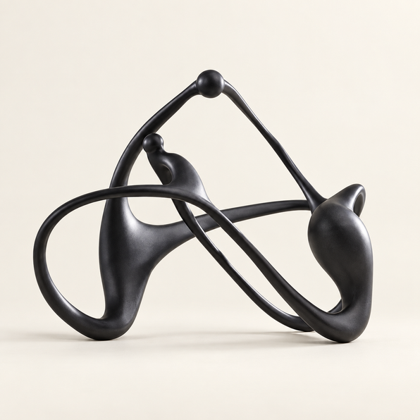 Escultura Nórdica de Resina Preta ou Branca