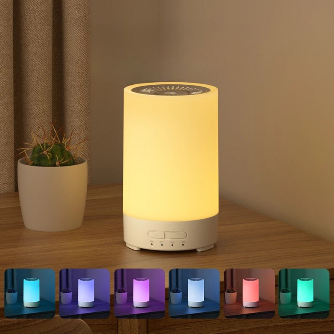 Difusor de Aroma Ultrassônico com Luzes LED e Controle Remoto